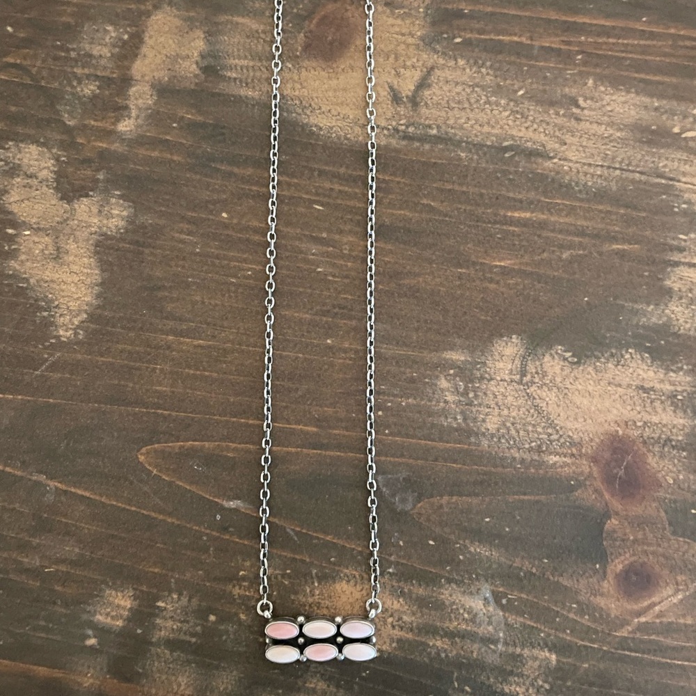 Sterling Silver and Pink Conch Necklace